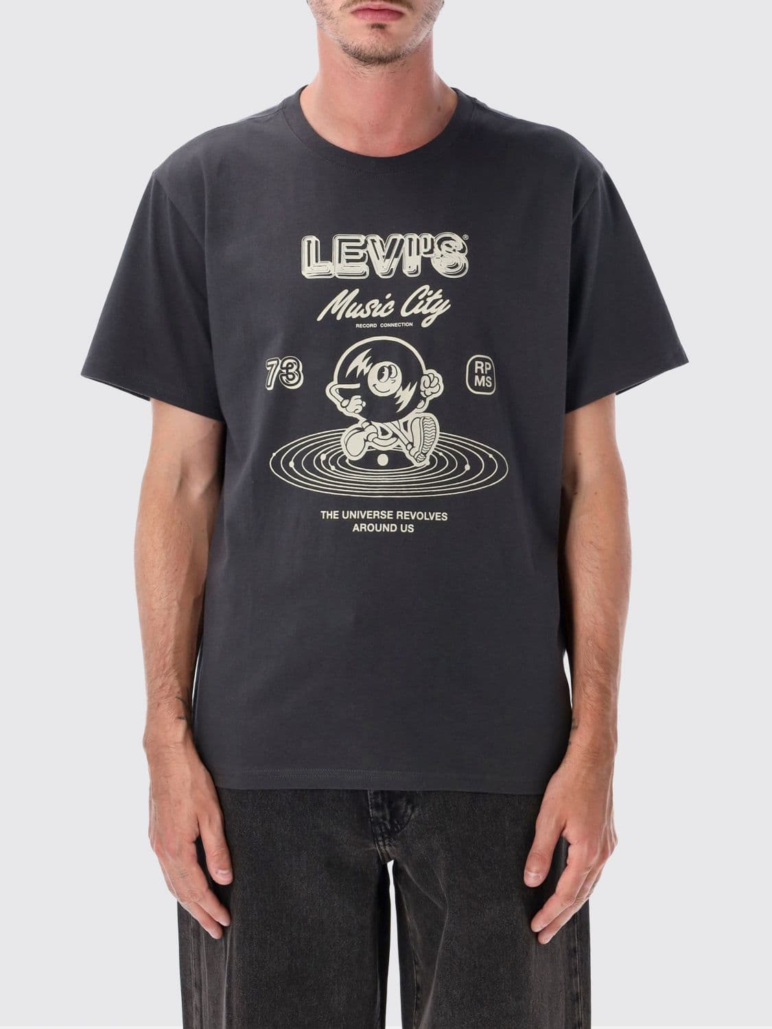Levi's Cotton Crew-Neck T-Shirt with Graphic Print and Front Logo
