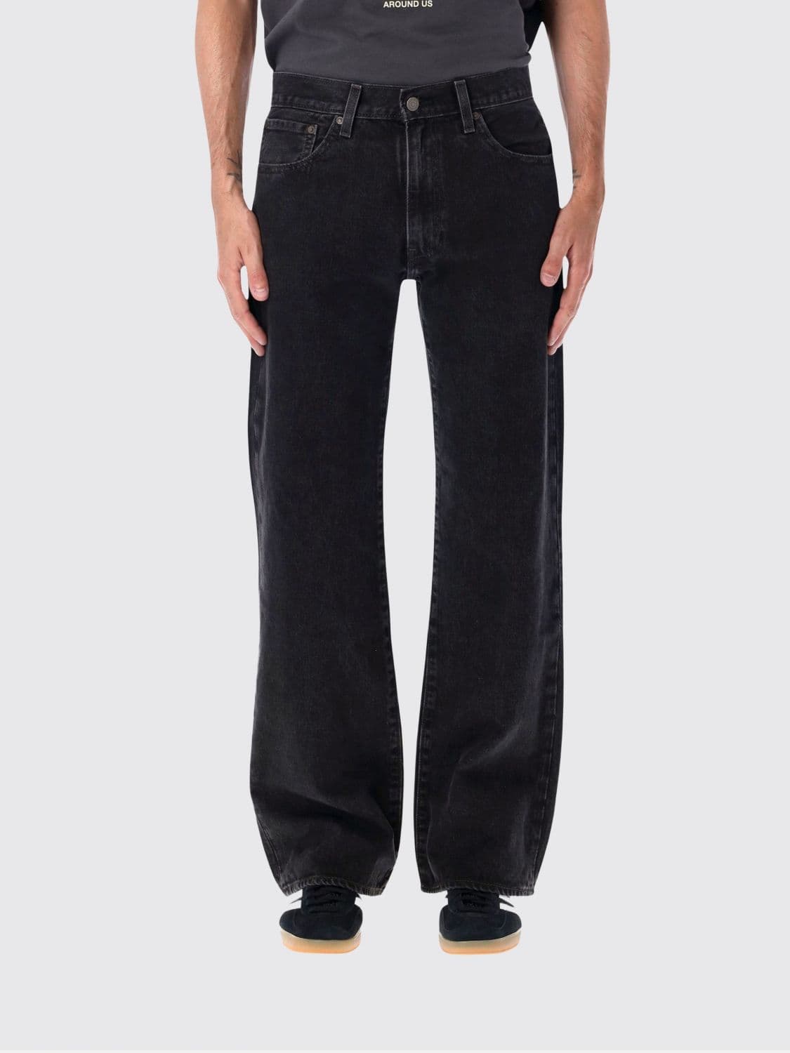 Levi's 567 Mid-Rise Relaxed Fit Wide-Leg Jeans in Cotton Denim