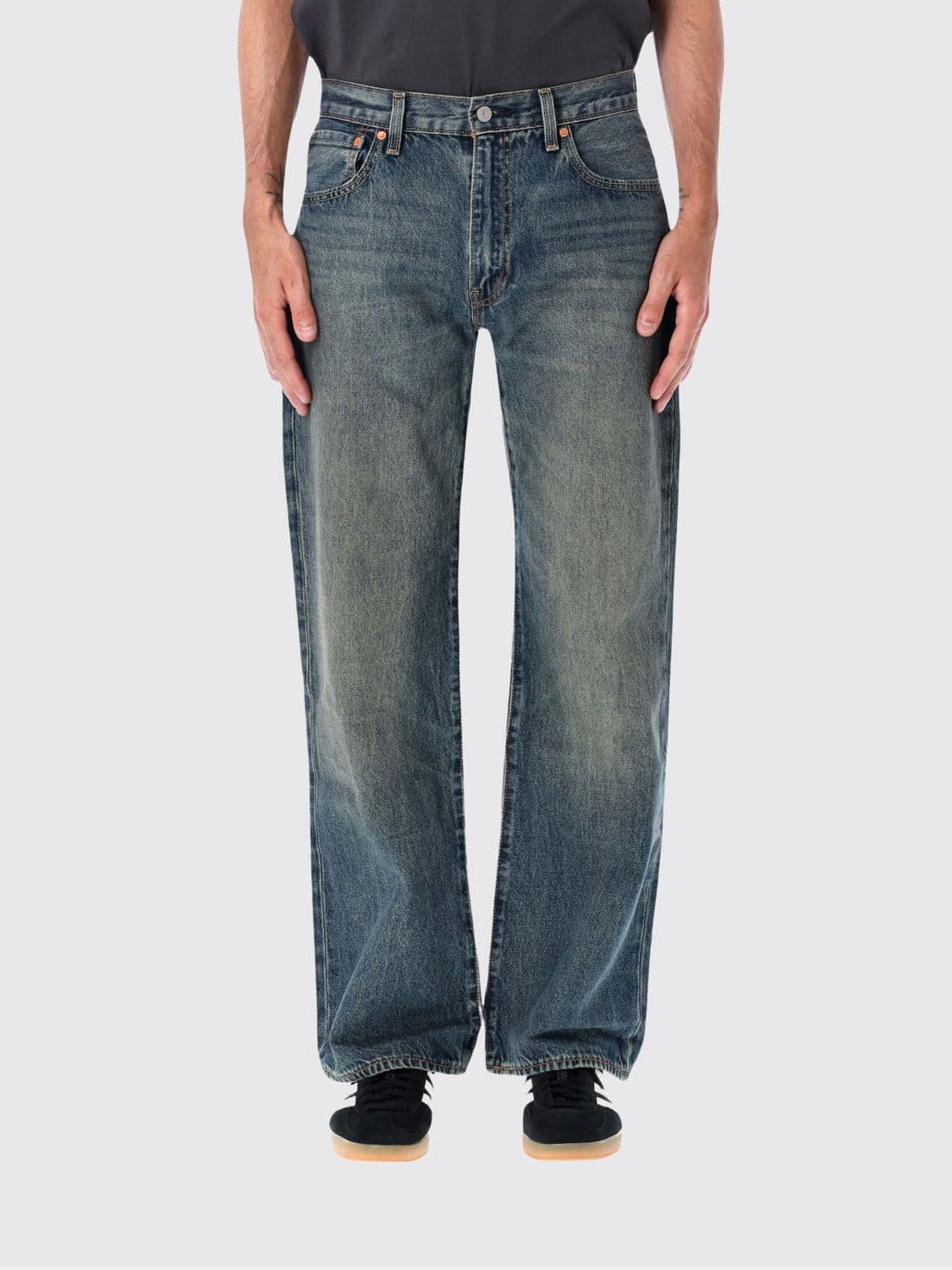 Levi's 567 Mid-Rise Relaxed Fit Wide-Leg Jeans in Cotton Denim