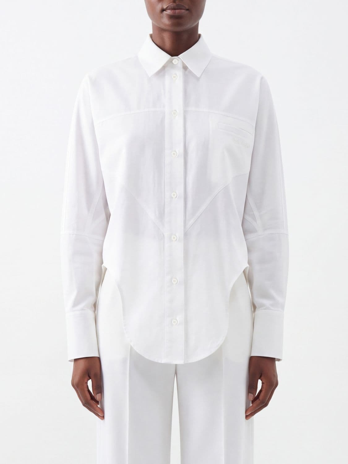 The Attico Long-Sleeved Cotton Shirt with Contrasting Lettering Logo