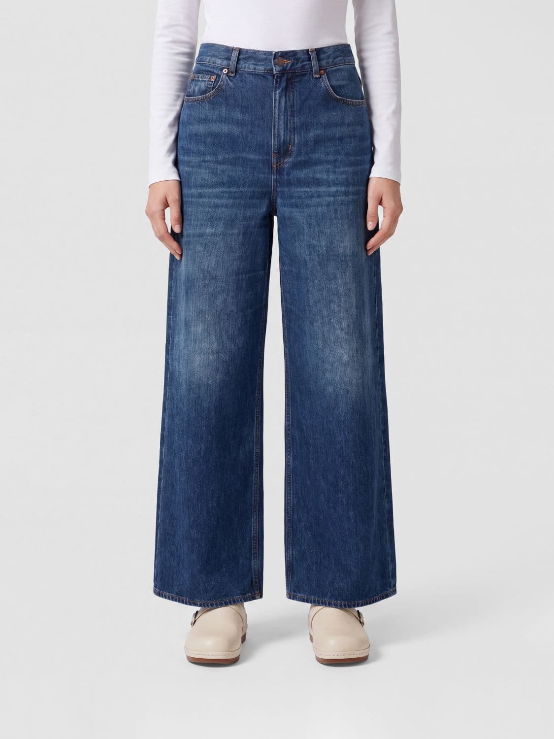 Chloé High-Waisted Flare Jeans in Cotton Denim