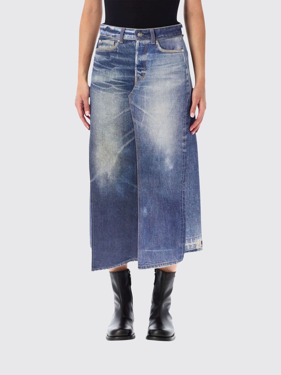 Our Legacy Craft Asymmetric Midi Denim Skirt · 36