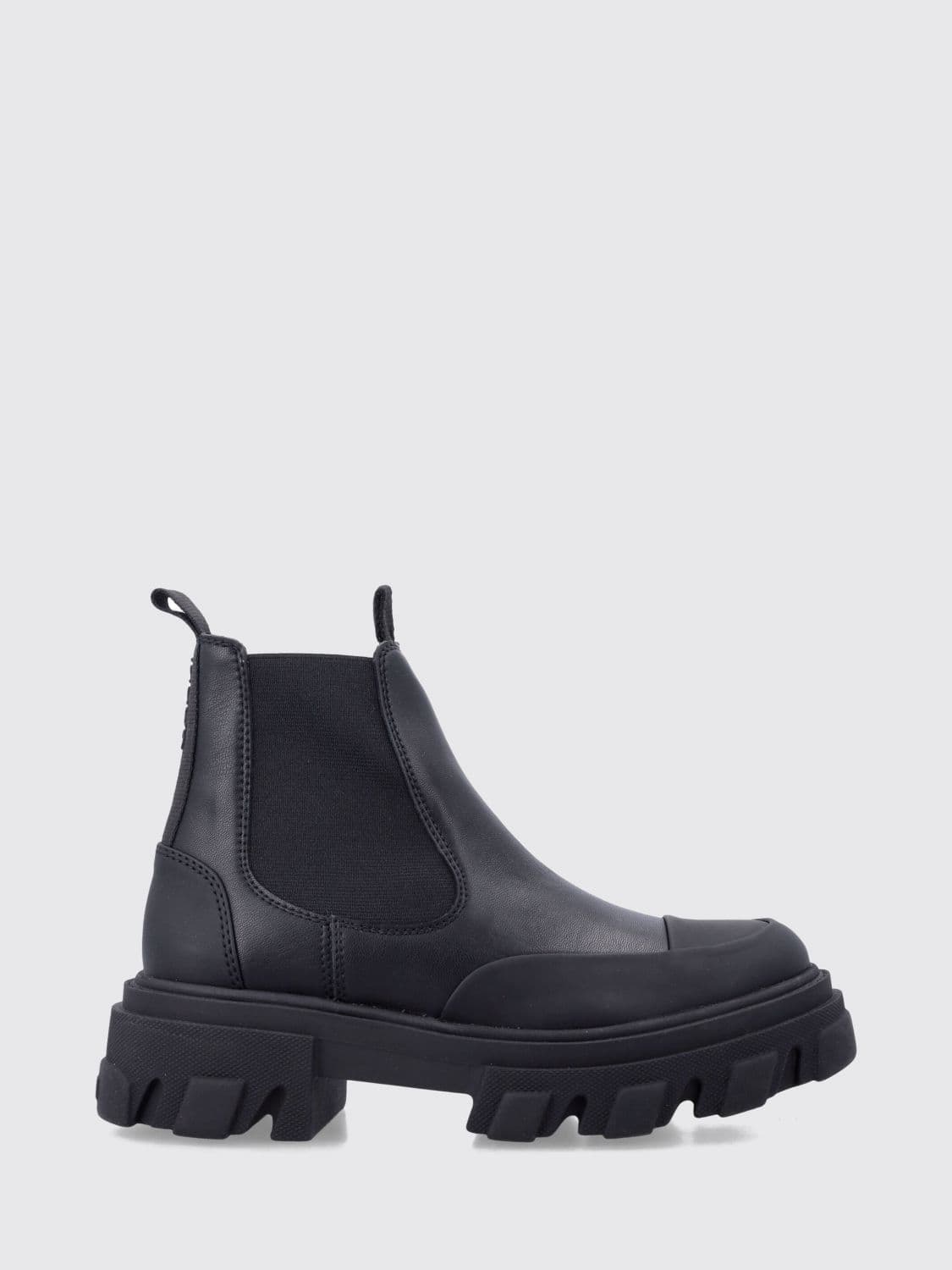 Ganni Low-Shaft Recycled Leather Chelsea Boots with Chunky Sole