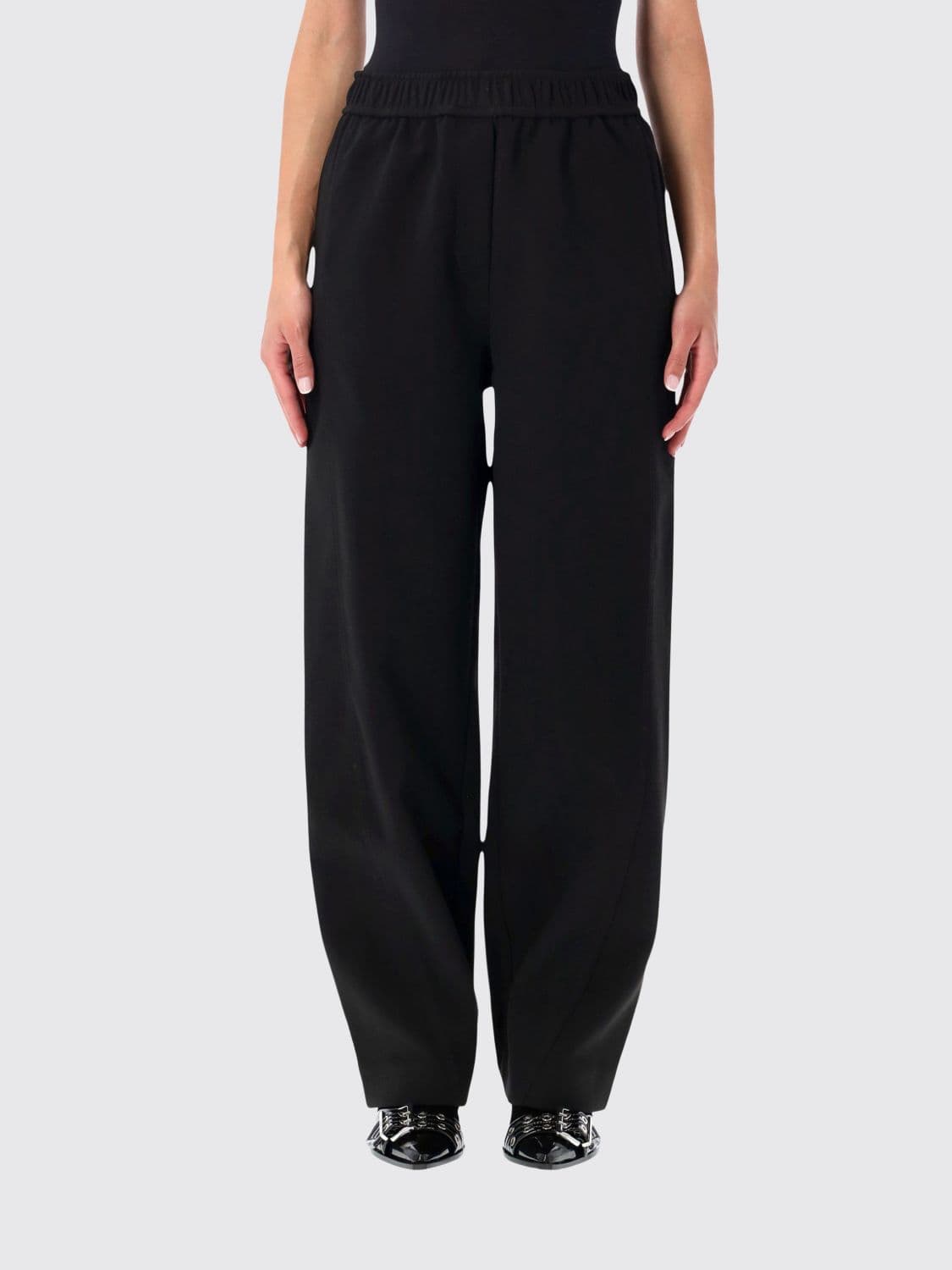 Ganni High-Waisted Baggy Wide-Leg Trousers in Recycled Technical Fabric
