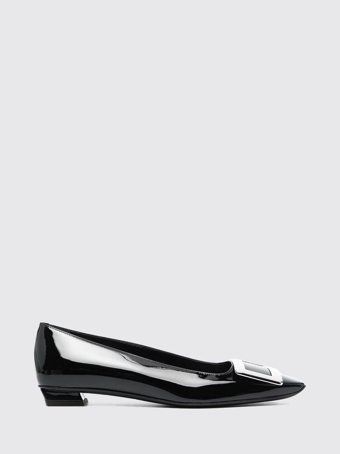 Roger Vivier Belle Vivier Patent Leather Ballet Flats with Square Toe