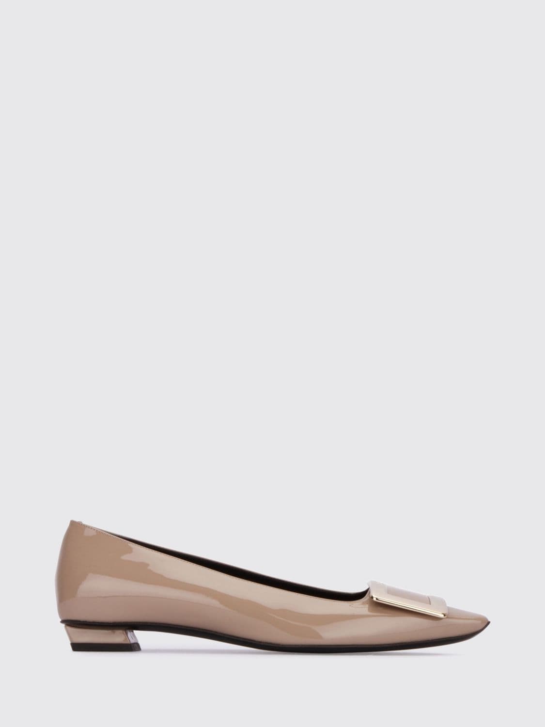 Roger Vivier Belle Vivier Patent Leather Ballet Flats with Square Toe · 40