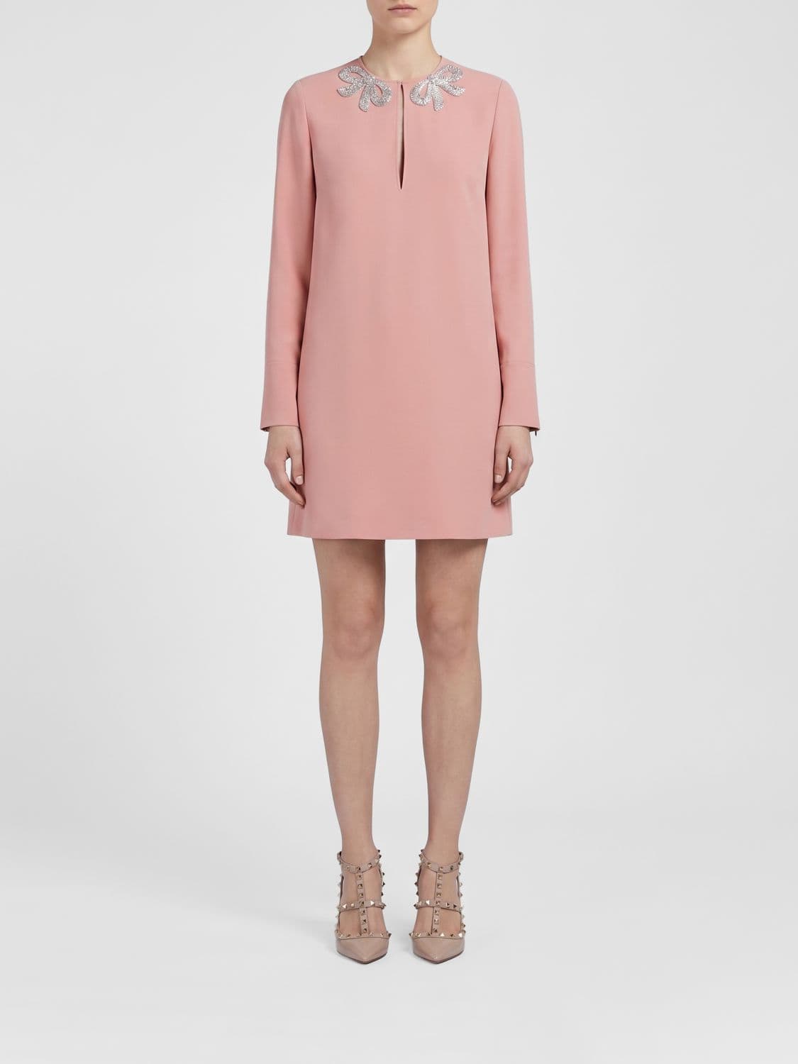 Valentino Garavani Silk Sheath Mini Dress with Sequin Embroidery · 40