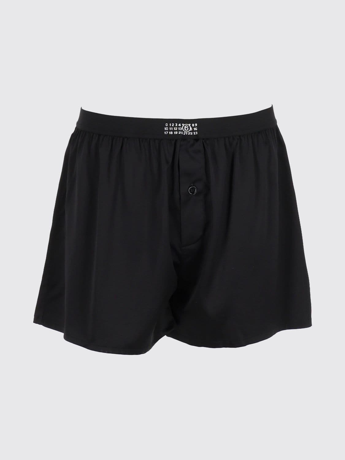 Mm6 Maison Margiela Silk Boxer Shorts with Logo Elastic Waistband