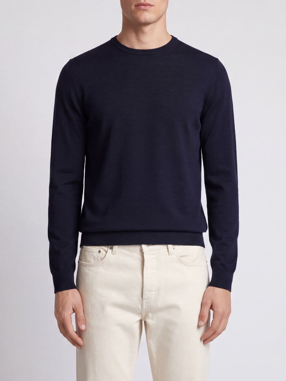 Roberto Collina Pure Virgin Wool Long-Sleeved Crewneck Jumper