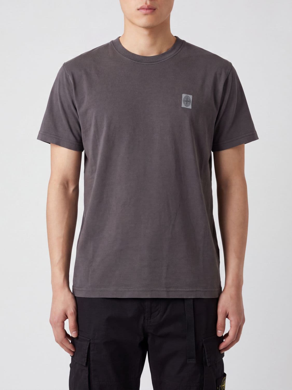 Stone Island Cotton T-Shirt with Sleeve Logo Patch