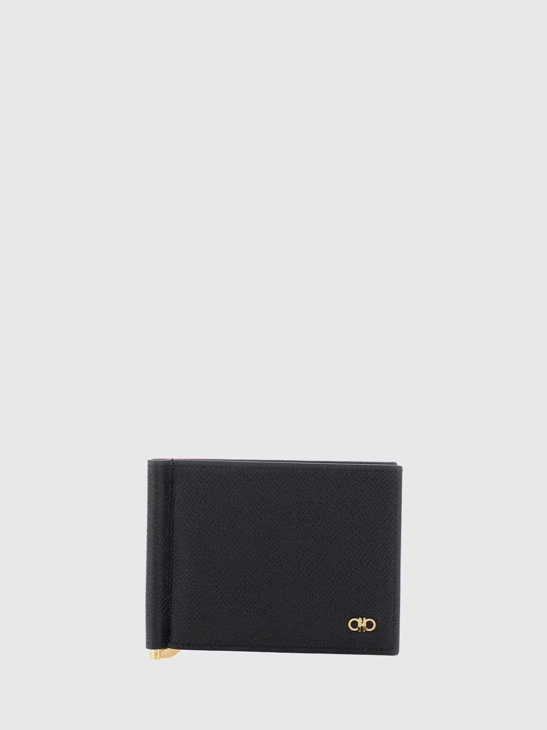 Ferragamo Bifold Wallet in Grained Calfskin with Gancini Logo
