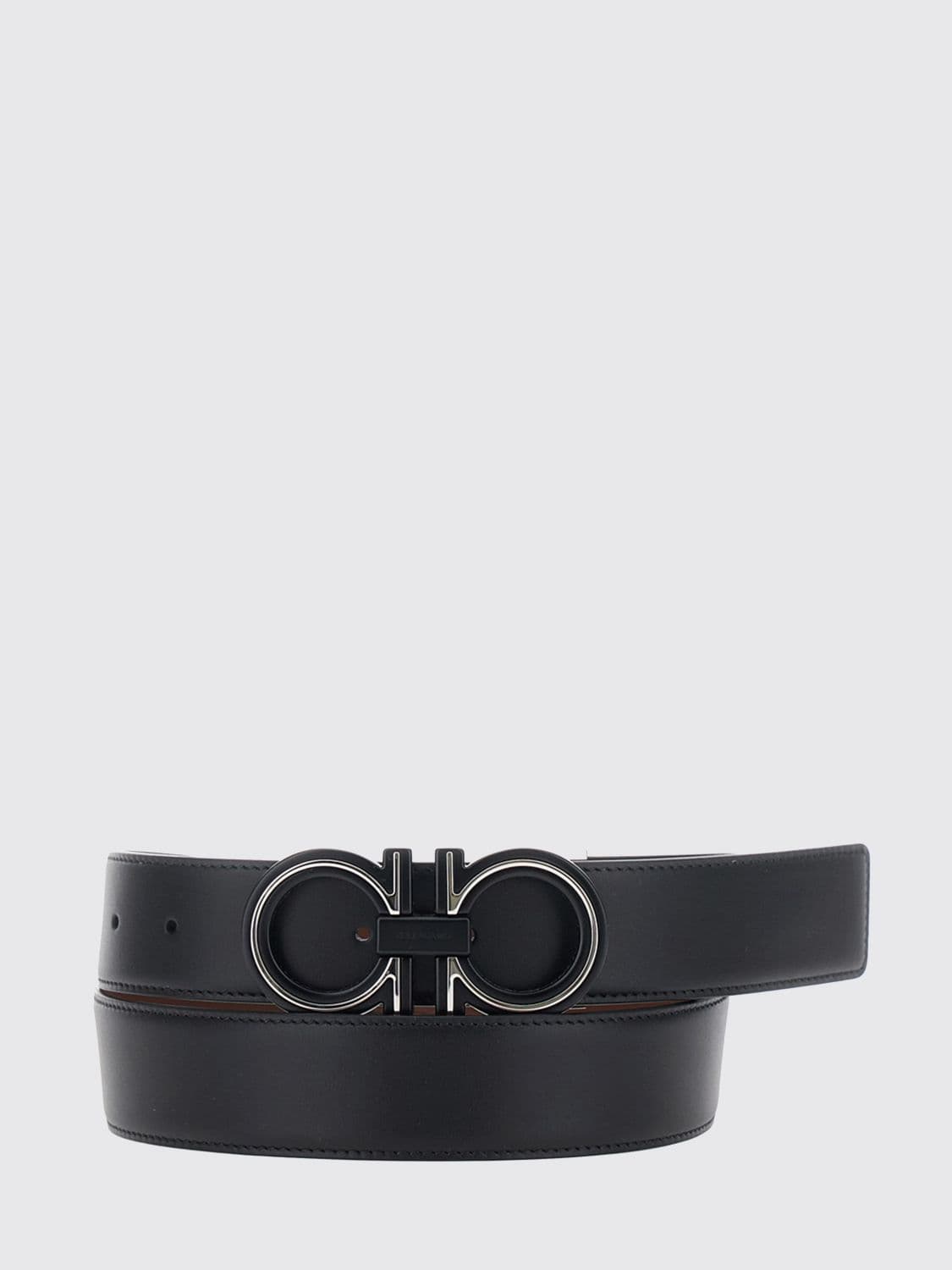 Ferragamo Reversible Calfskin Leather Belt with Gancini Buckle