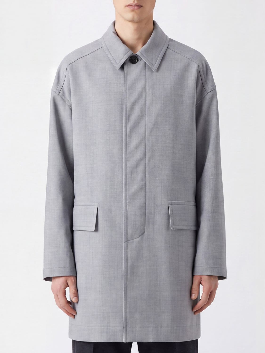 Dries Van Noten Single-Breasted Wool-Blend Coat with Concealed Buttoning