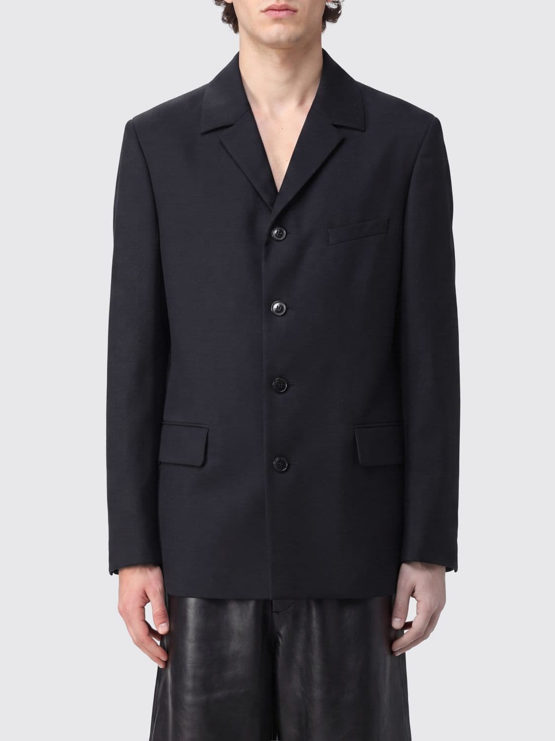 Dries Van Noten Single-Breasted Cotton and Wool Blazer with Peak Lapels