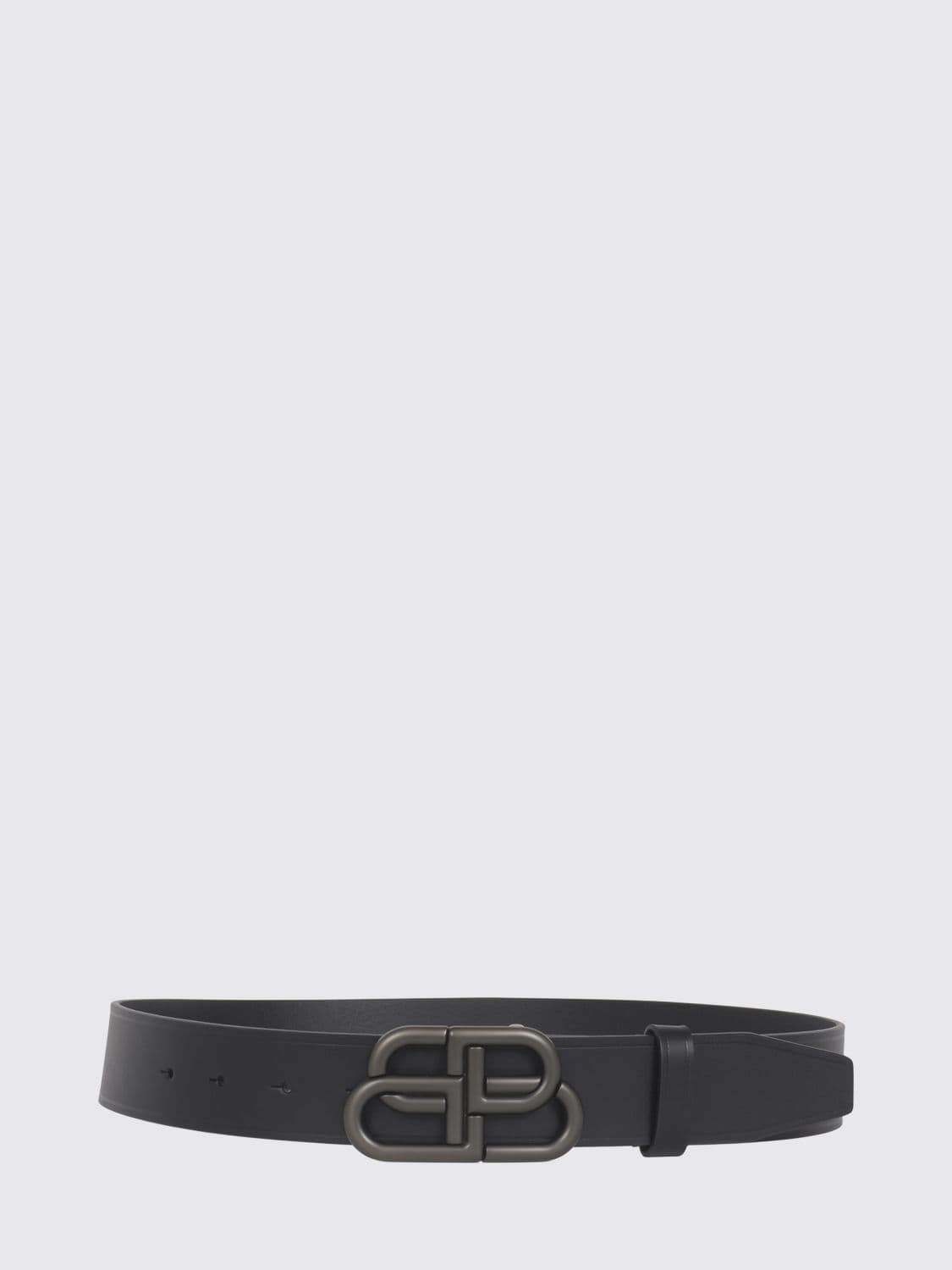 Balenciaga Smooth Calfskin Leather Belt with Monogram Buckle