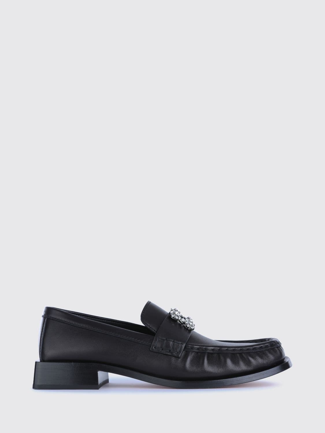 Roger Vivier Viv' Rangers Jewelled Buckle Penny Loafers in Leather