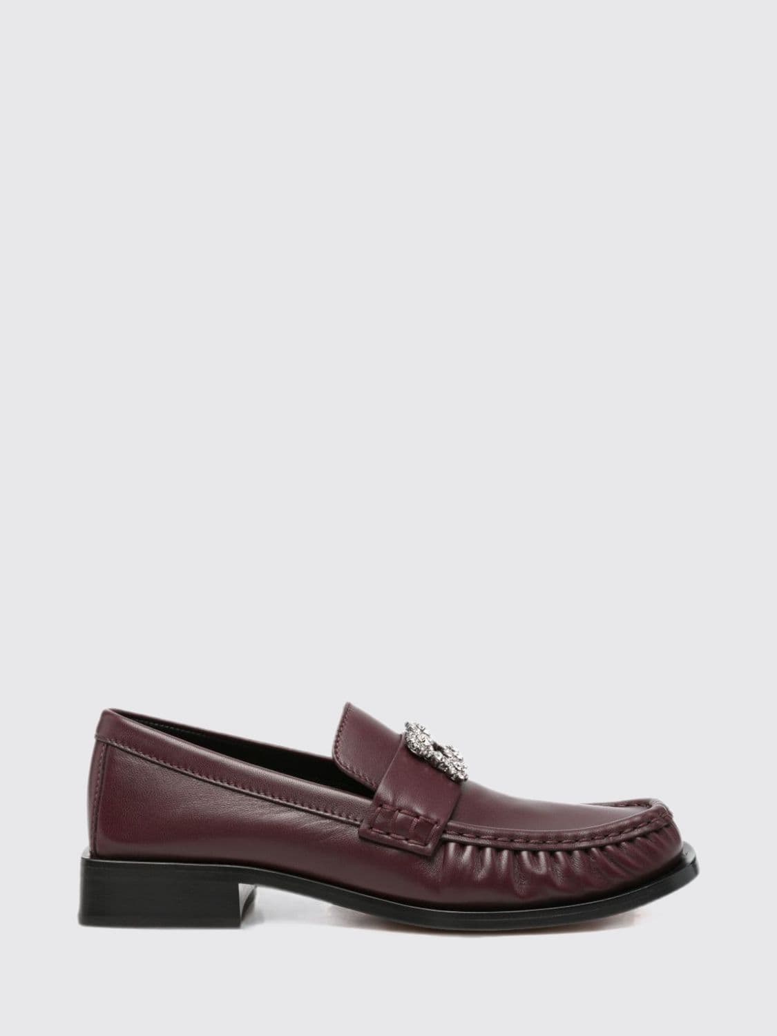 Roger Vivier Viv' Rangers Jewelled Buckle Penny Loafers in Leather