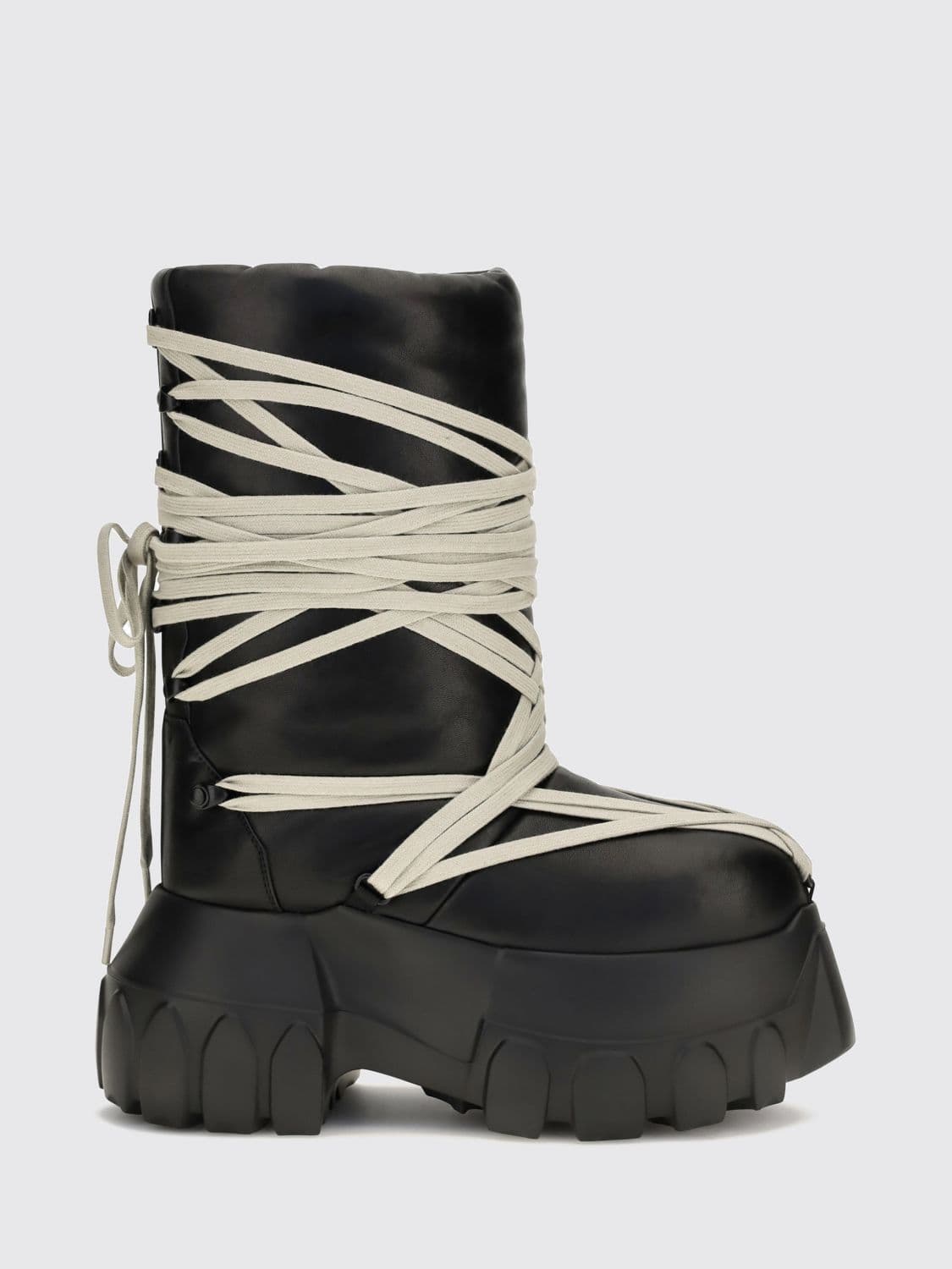 Rick Owens Megalace Lunar Mega Tractor Leather Platform Boots