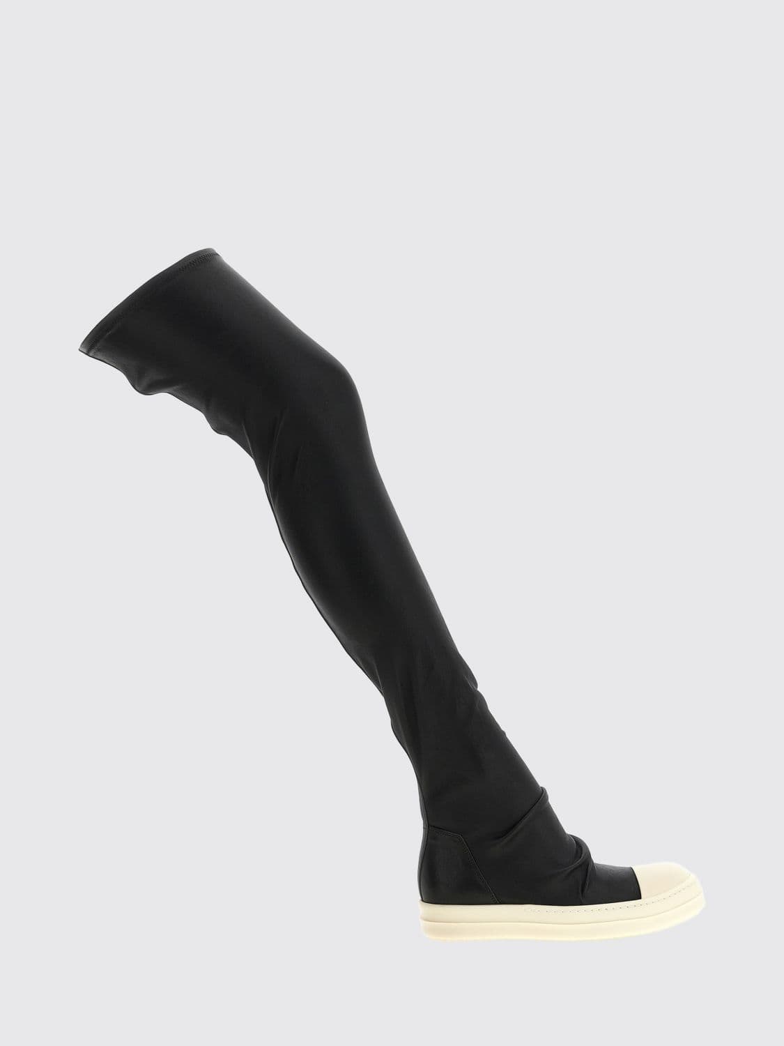 Rick Owens Lambskin Leather Cuissardes Boots with Rubber Toe