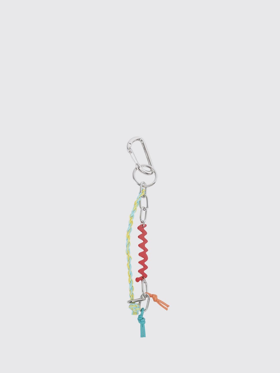 Marni Zamak and Cotton Keychain with Abstract Pattern and Lobster Clasp
