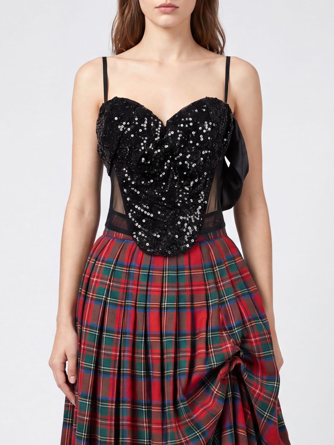 Vivienne Westwood Crêpe Bustier Top with Sequin Embroidery