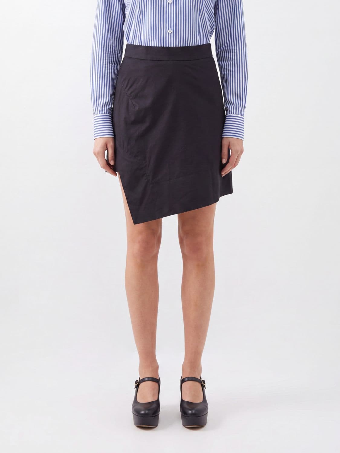 Vivienne Westwood High-Waisted Asymmetrical Slim Fit Stretch-Cotton Mini Skirt · 40
