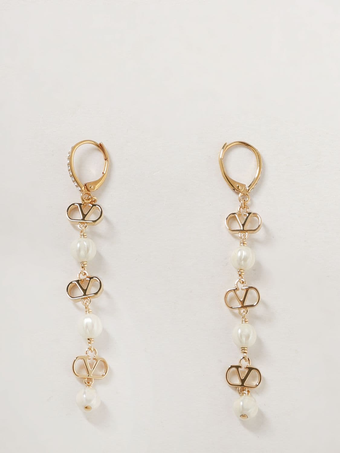 Valentino Garavani VLogo Signature Earrings with Swarovski Crystals and Pearls · OS