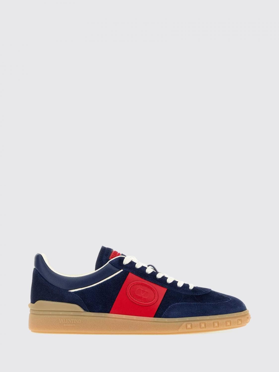 Valentino Garavani Upvillage Suede and Calfskin Low-Top Trainers with VLogo