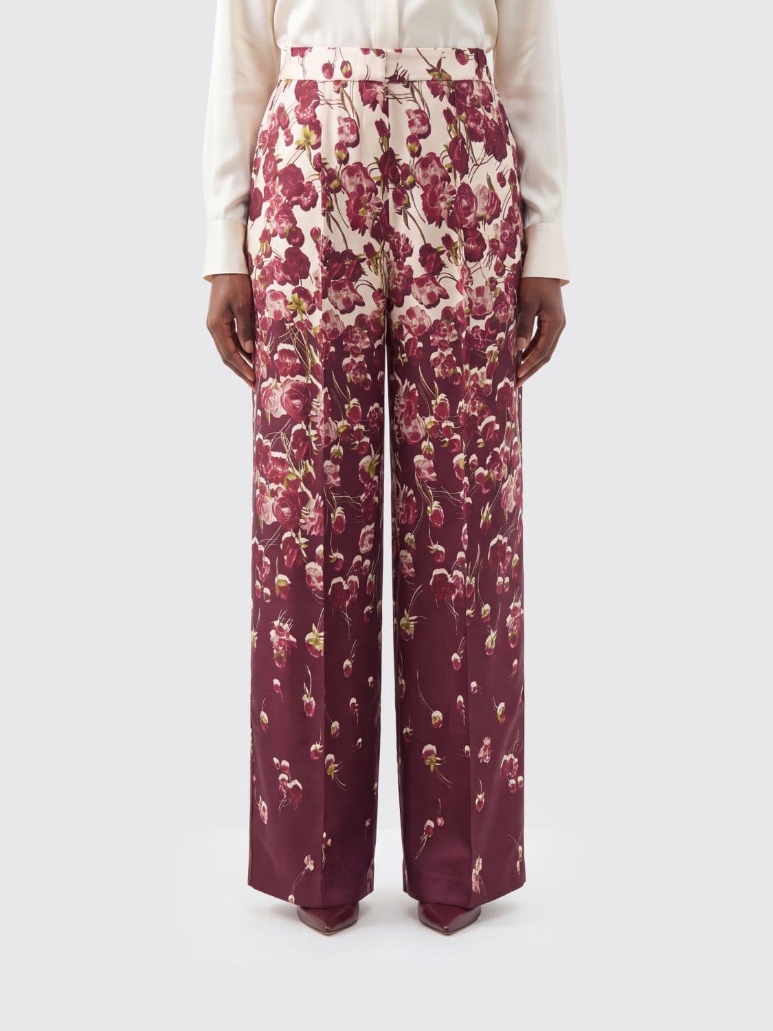 F.r.s For Restless Sleepers F. R.S FOR RESTLESS SLEEPERS Floral Print High-Waisted Viscose Palazzo Trousers