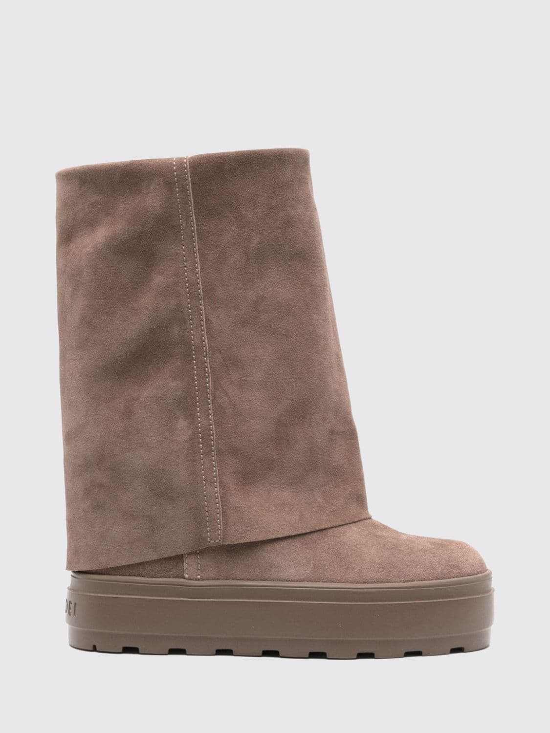 Casadei Suede Knee-High Boots with High Wedge Heel