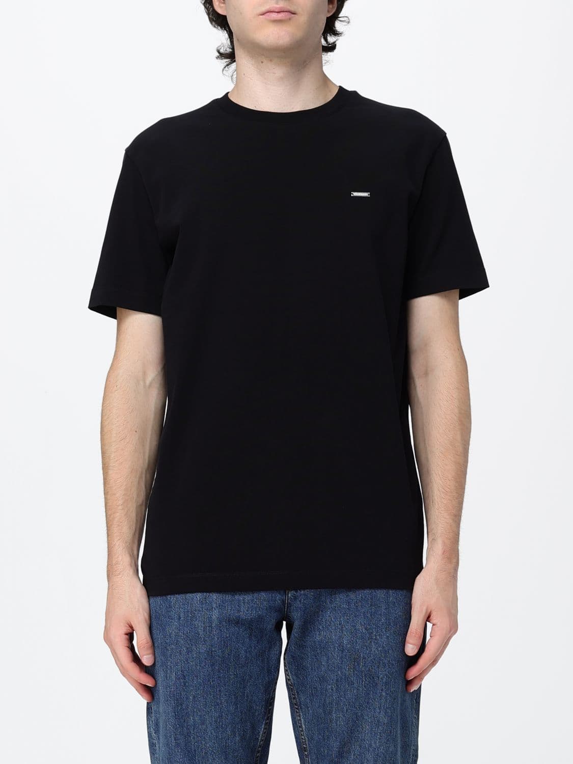 Dsquared2 Slim Fit Cotton Crewneck T-Shirt with Applied Logo