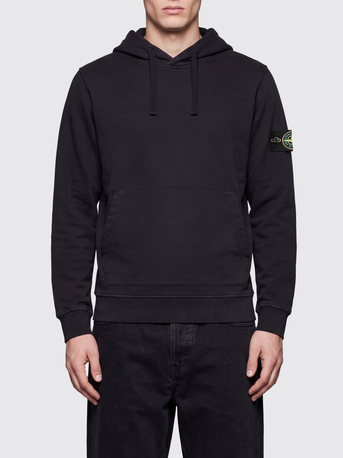 Stone Island Cotton Hoodie with Compass Logo Patch