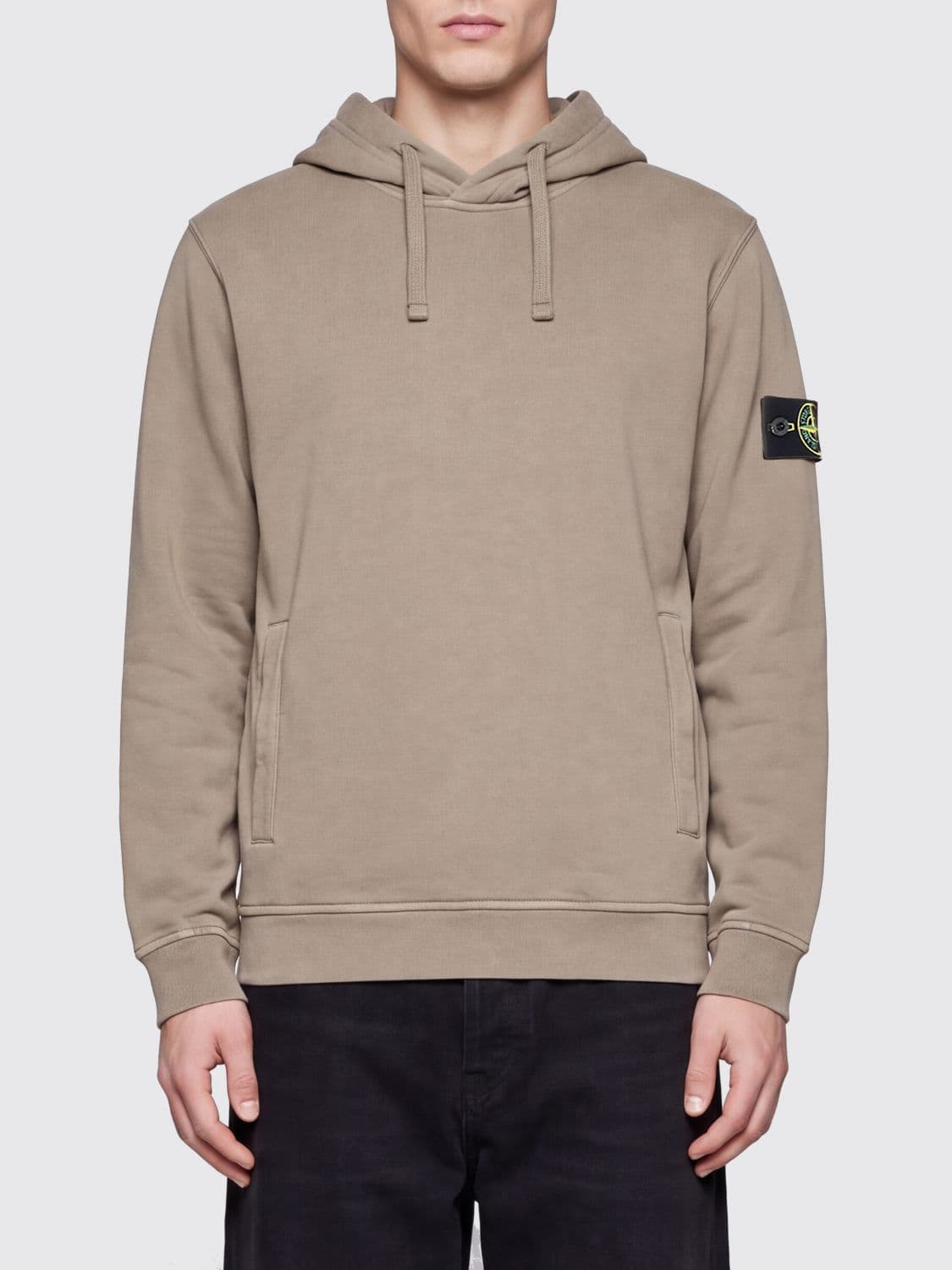 Stone Island Cotton Hoodie with Compass Logo Patch