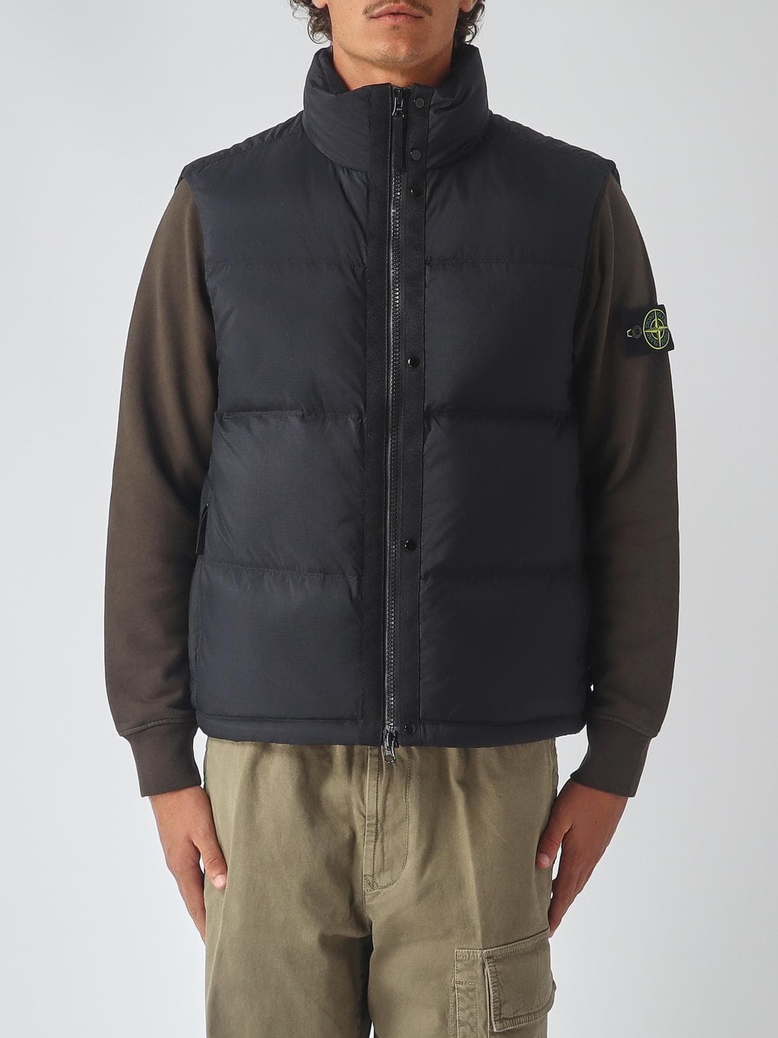Stone Island Padded Water-Repellent Cordura Nylon Vest with Funnel Neck