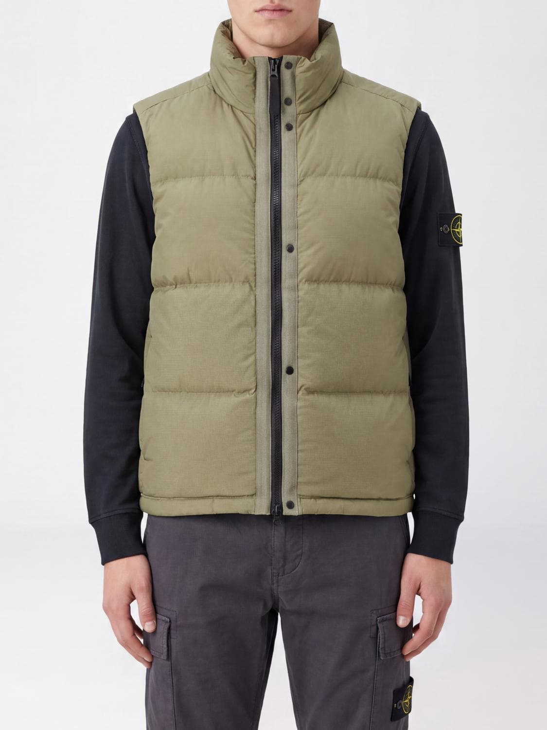 Stone Island Padded Water-Repellent Cordura Nylon Vest with Funnel Neck