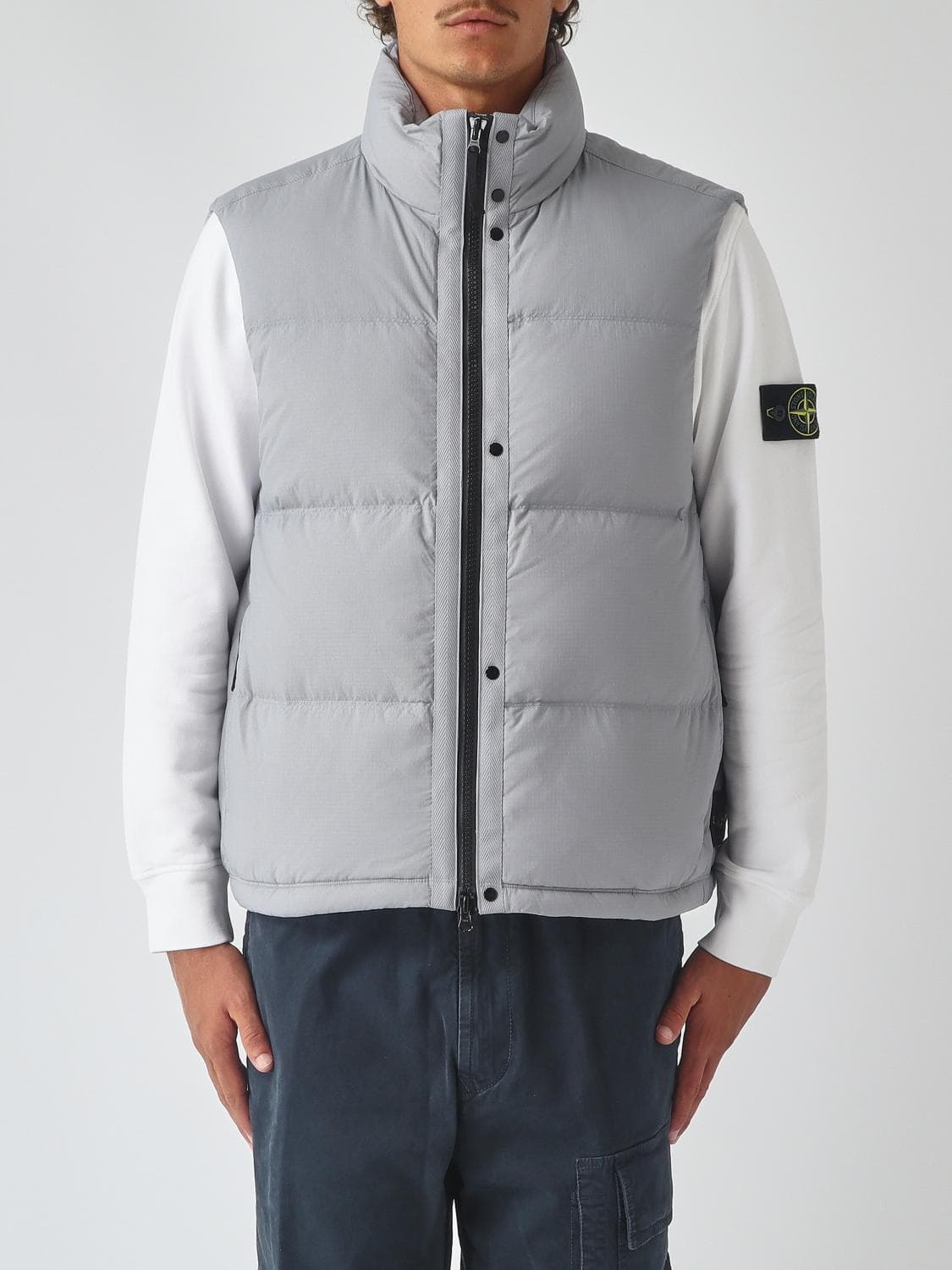 Stone Island Padded Water-Repellent Cordura Nylon Vest with Funnel Neck