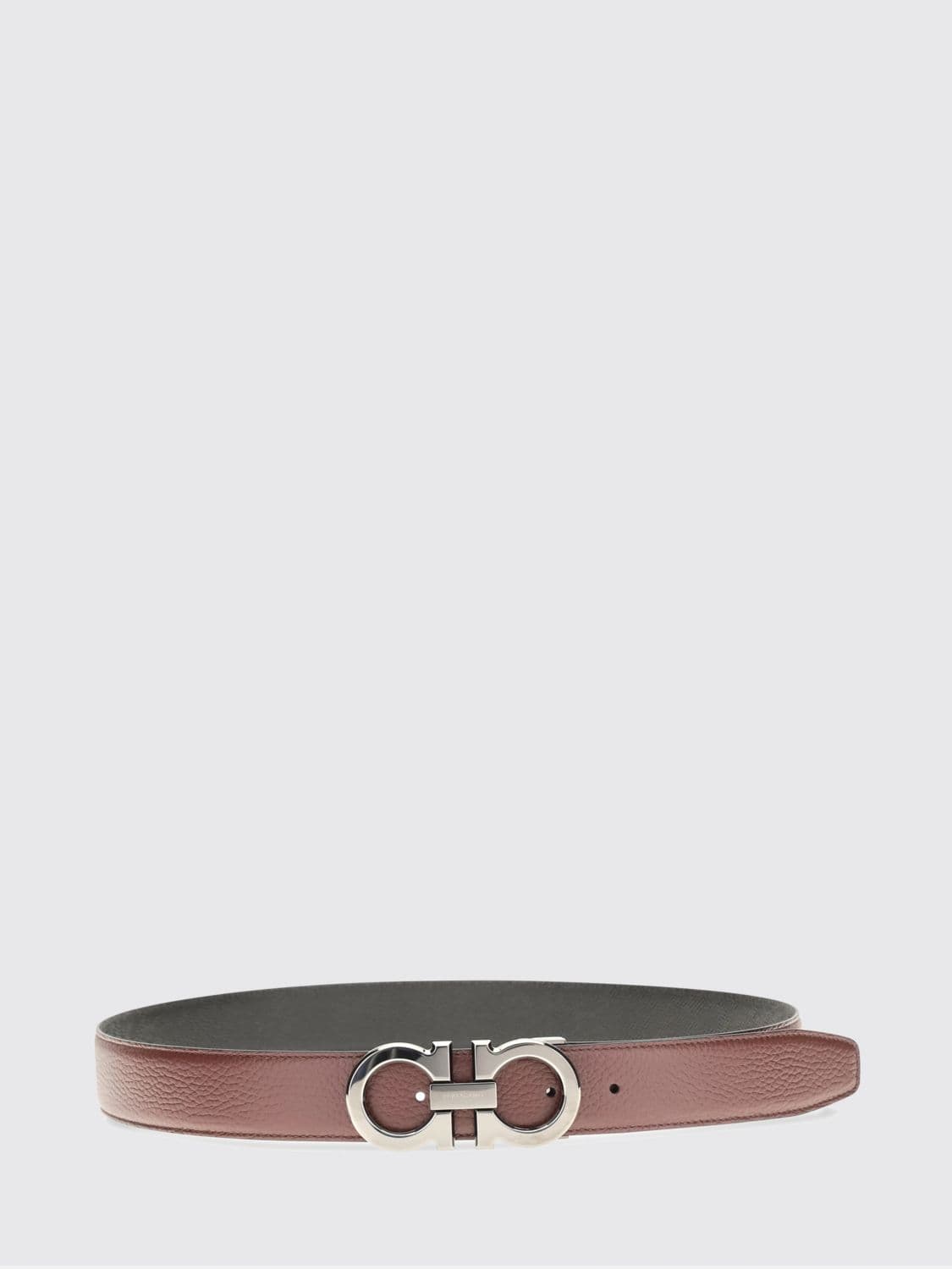 Ferragamo Gancini Reversible Calfskin Leather Belt with Logo Buckle
