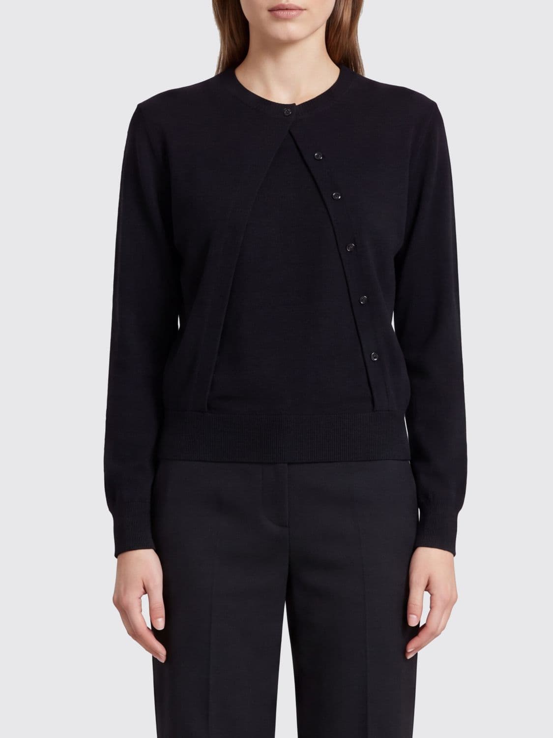 Semicouture Ribbed Wool and Cashmere Crewneck Jumper