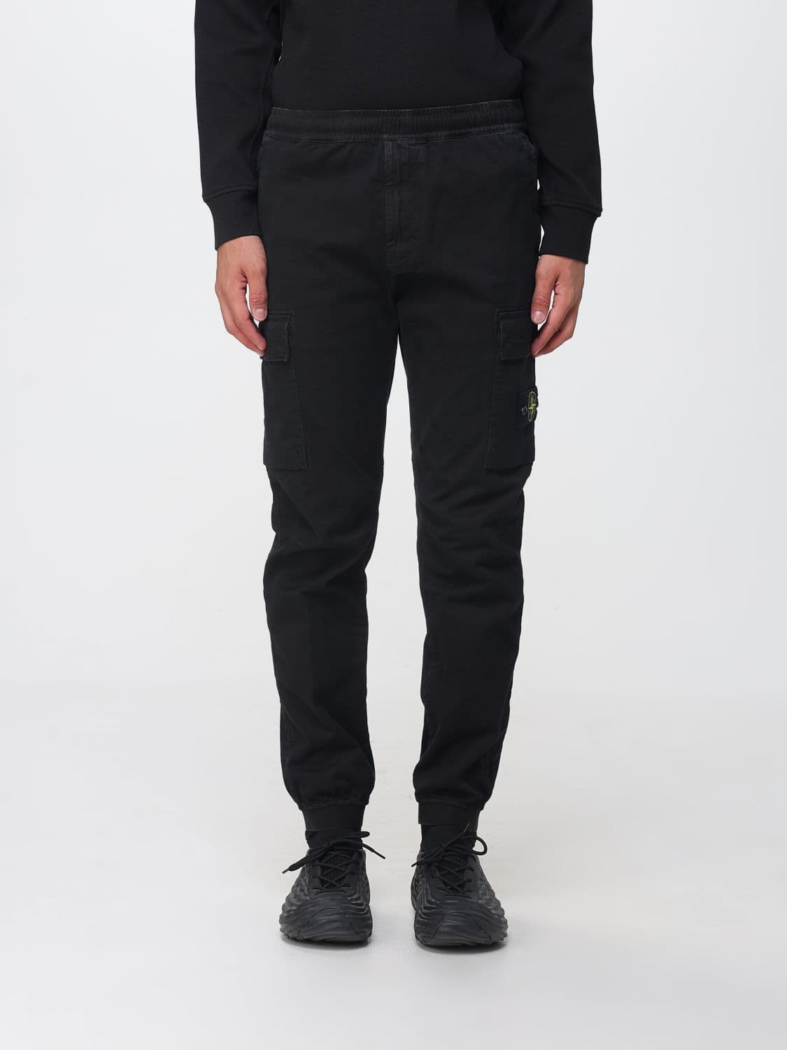 Stone Island Slim Fit Stretch Technical Fabric Cargo Trousers with Compass Logo