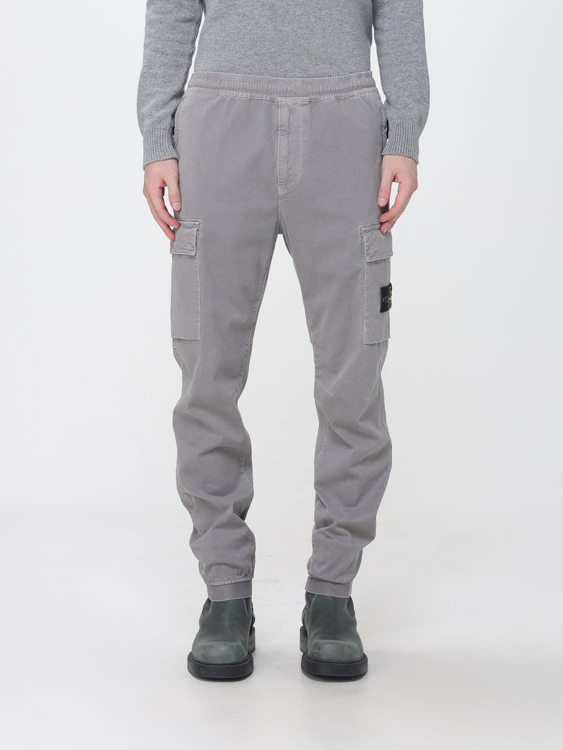 Stone Island Slim Fit Stretch Technical Fabric Cargo Trousers with Compass Logo