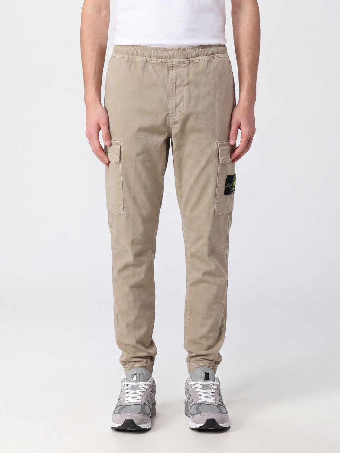 Stone Island Slim Fit Stretch Technical Fabric Cargo Trousers with Compass Logo