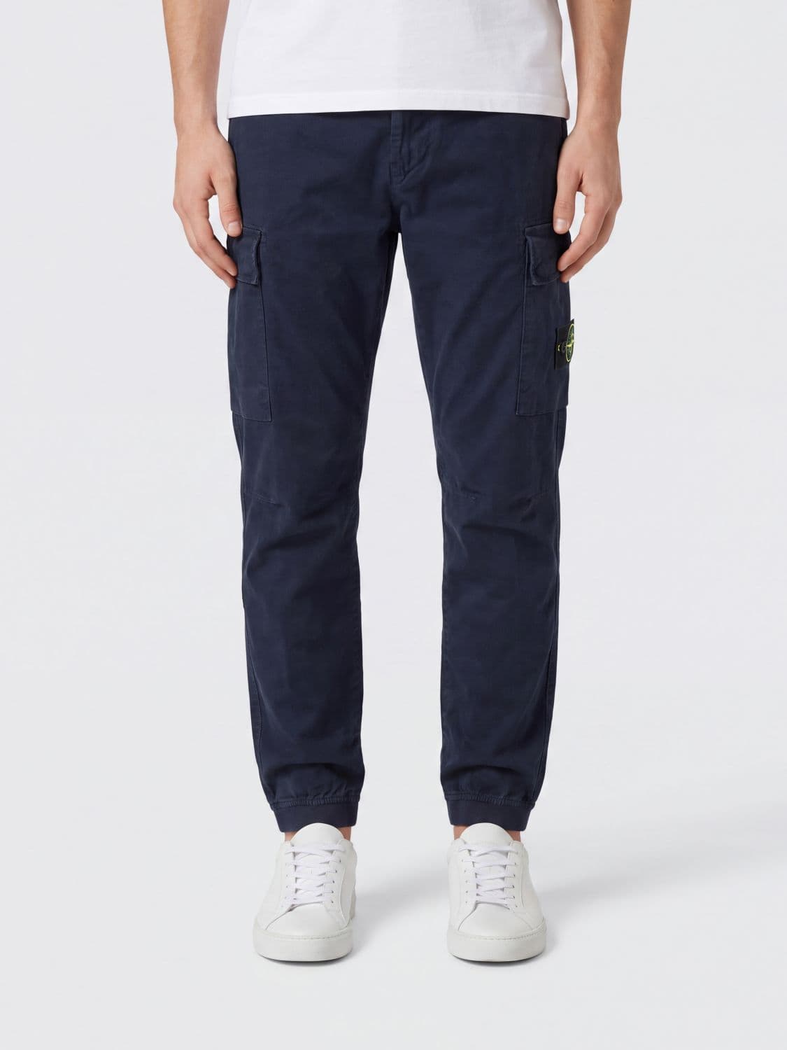 Stone Island Slim Fit Stretch Technical Fabric Cargo Trousers with Compass Logo