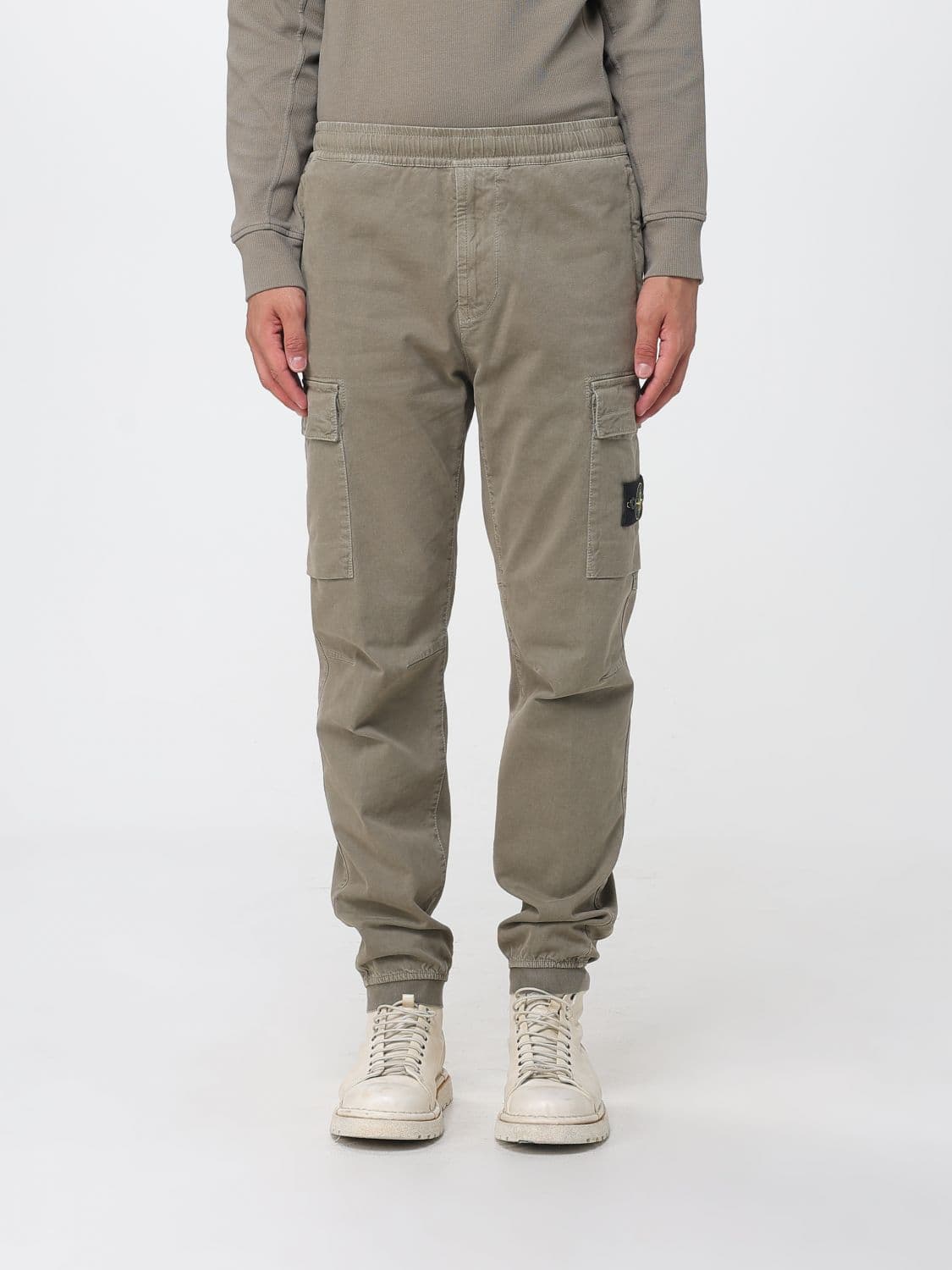 Stone Island Slim Fit Stretch Technical Fabric Cargo Trousers with Compass Logo