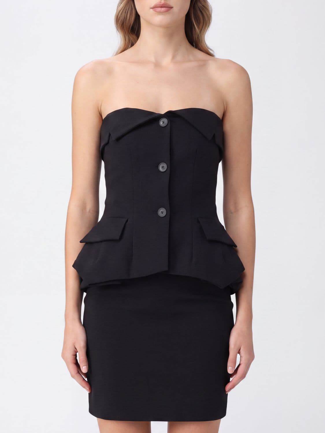 Magda Butrym Off-the-Shoulder Cotton Bustier Top with Straight Neckline · 36