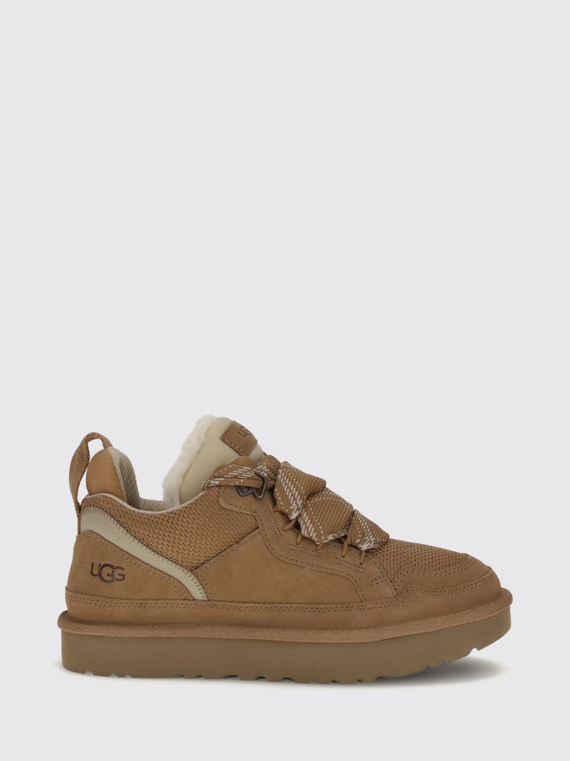 Ugg Lo Lowmel Low-Top Suede Trainers with Wool Interior