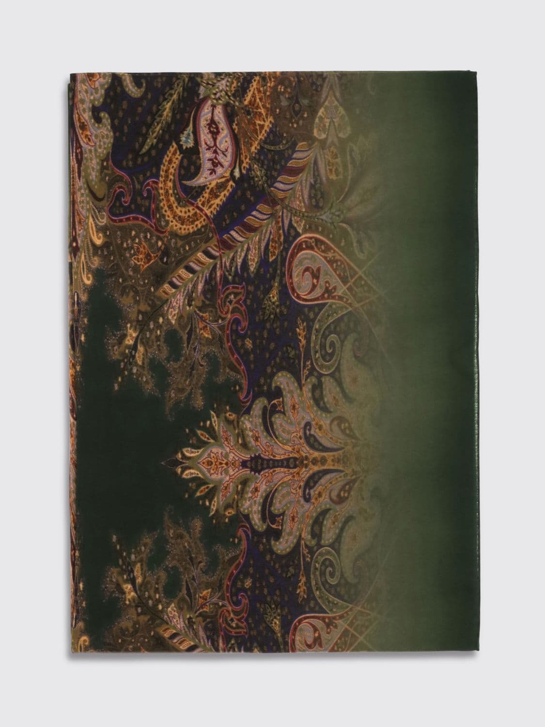 Etro Men's Pure Wool Scarf with Multicolor Paisley Pattern · OS
