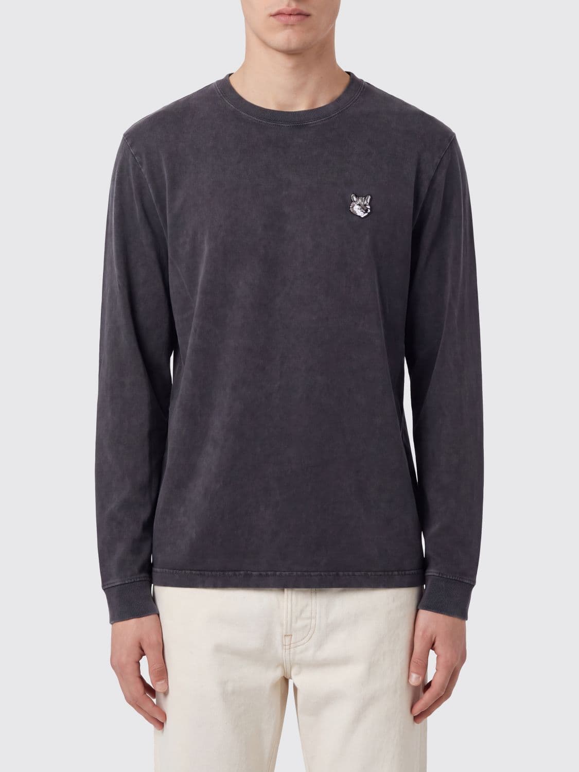 Maison Kitsuné Chillax Fox Patch Organic Cotton Long-Sleeved T-shirt
