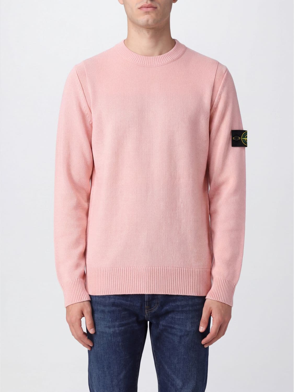 Stone Island Virgin Wool Crewneck Jumper with Compass Logo Patch