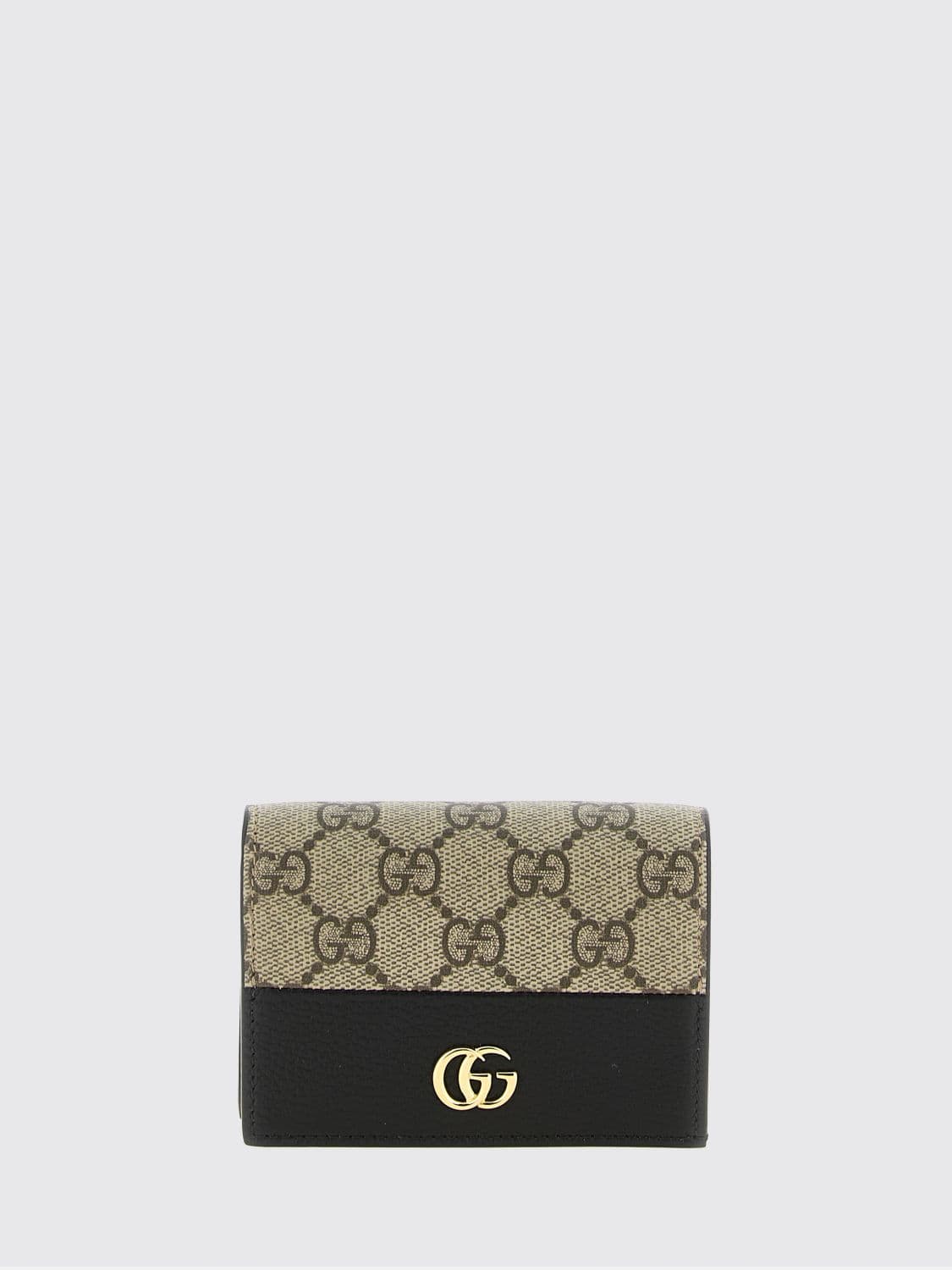 Gucci Wallet in GG Supreme Fabric and Leather with Flap Closure