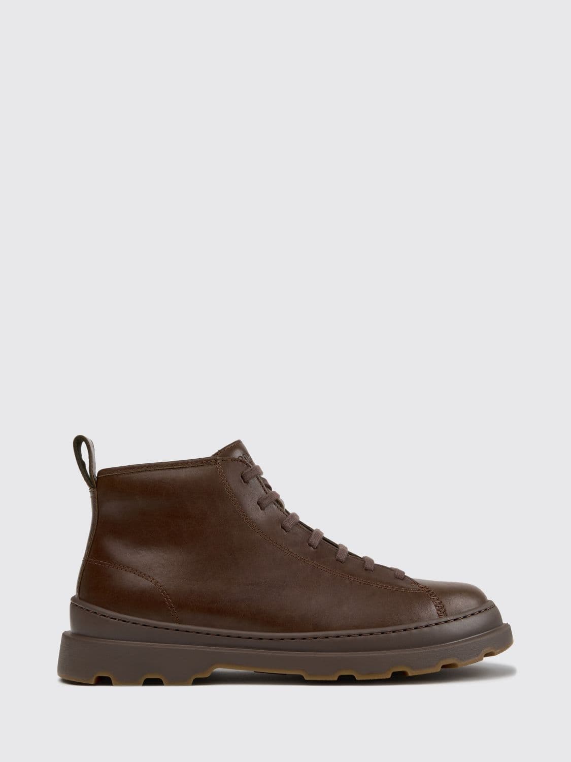 Camper Brutus+ Lace-Up Ankle Boots in Smooth Leather with Rubber Sole